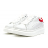 Женские кроссовки Alexander McQueen Oversized Sole Low Sneaker белые с красным