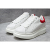 Купить Женские кроссовки Alexander McQueen Oversized Sole Low Sneaker белые с красным