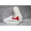 Женские кроссовки Alexander McQueen Oversized Sole Low Sneaker белые с красным