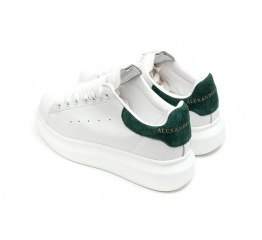 Женские кроссовки Alexander McQueen Oversized Sole Low Sneaker белые с зеленым