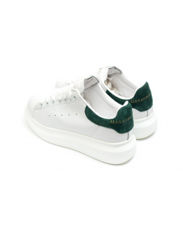 Жіночі кросівки Alexander McQueen Oversized Sole Low Sneaker білі з зеленим