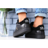 Женские кроссовки на меху Adidas Stan Smith черные