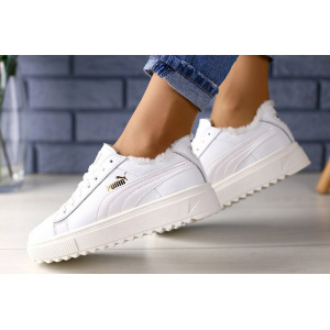 Женские кроссовки на меху Puma Creeper белые