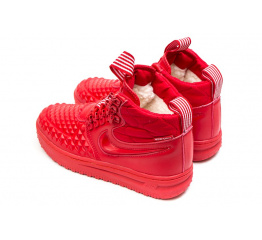 Женские высокие кроссовки на межу Nike Lunar Force 1 Duckboot '17 красные