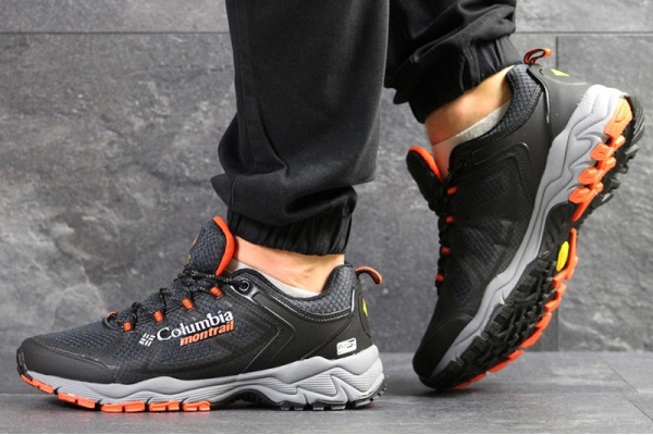 Мужские кроссовки Columbia Montrail темно-серые с оранжевым