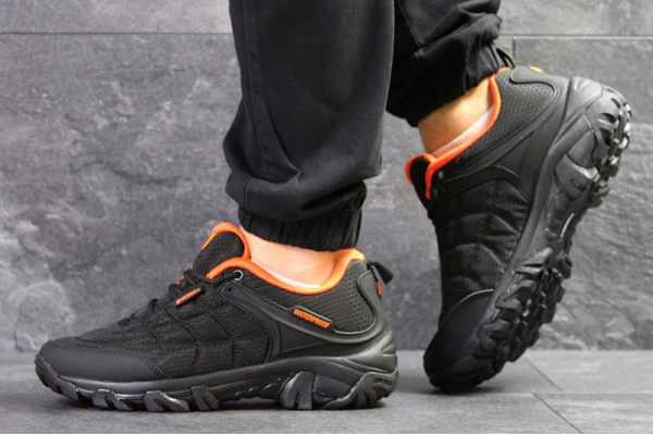 Мужские кроссовки Merrell черные с оранженвым