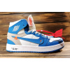 Мужские кроссовки Nike Air Jordan 1 Retro High x Off White голубые с белым