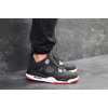 Купить Мужские кроссовки Nike Air Jordan 4 Retro черные с белым и красным