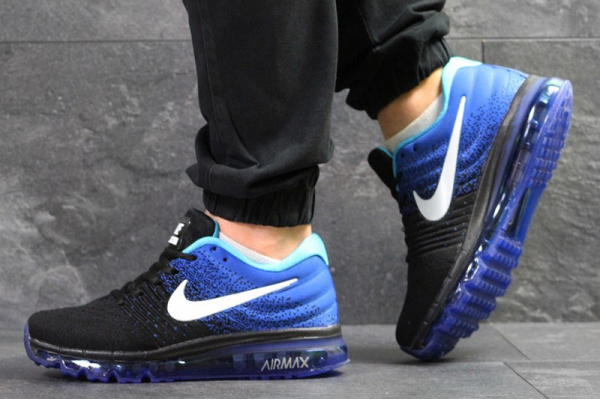 Мужские кроссовки Nike Air Max 2017 черные с синим