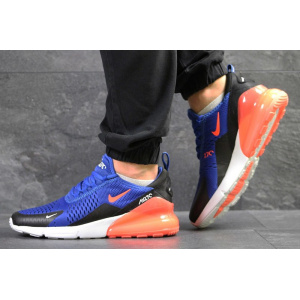 Мужские кроссовки Nike Air Max 270 синие с оранжевым
