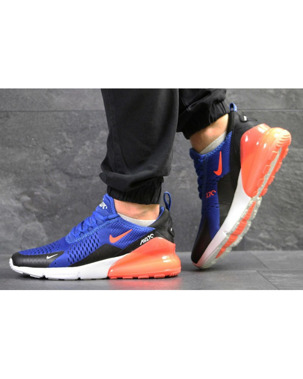 Чоловічі кросівки Nike Air Max 270 сині з помаранчевим