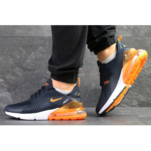 Мужские кроссовки Nike Air Max 270 темно-синие с оранжевым
