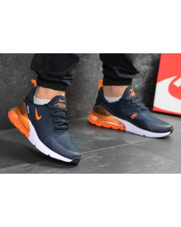 Чоловічі кросівки Nike Air Max 270 темно-сині з помаранчевим