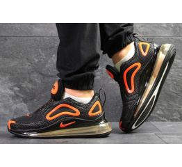 Мужские кроссовки Nike Air Max 720 черные с оранжевым