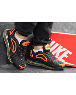 Мужские кроссовки Nike Air Max 720 черные с оранжевым