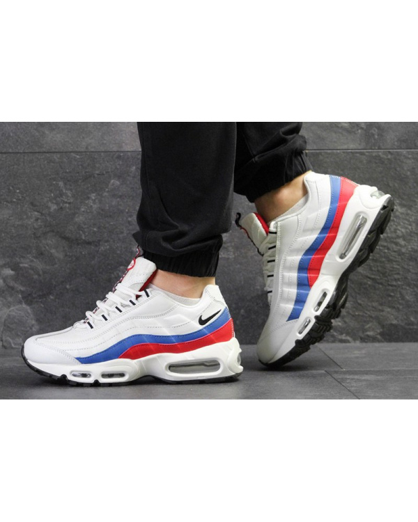 Мужские кроссовки Nike Air Max 95 OG белые с синим и красным