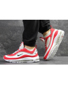 Мужские кроссовки Nike Air Max 98 х Off-White красные с белым
