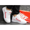 Купить Мужские кроссовки Nike Sneakers x Supreme белые с красным