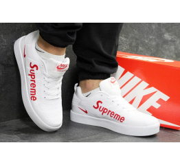 Мужские кроссовки Nike Sneakers x Supreme белые с красным