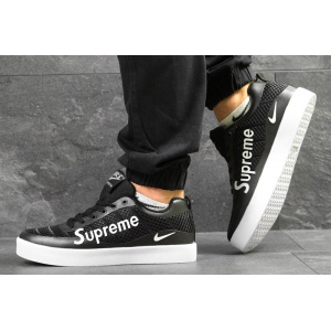 Мужские кроссовки Nike Sneakers x Supreme черные с белым