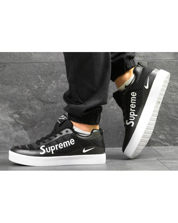 Чоловічі кросівки Nike Sneakers x Supreme чорні з білим