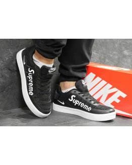 Мужские кроссовки Nike Sneakers x Supreme черные с белым