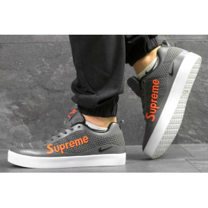 Чоловічі кросівки Nike Sneakers x Supreme сірі з помаранчевим