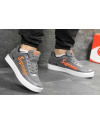 Купить Мужские кроссовки Nike Sneakers x Supreme серые с оранжевым