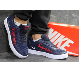 Мужские кроссовки Nike Sneakers x Supreme синие с красным