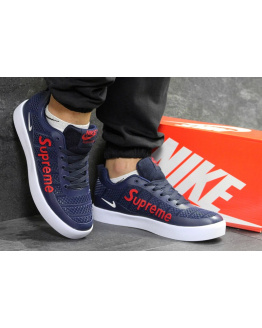 Мужские кроссовки Nike Sneakers x Supreme синие с красным