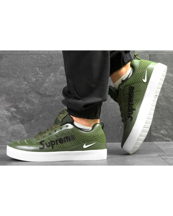 Мужские кроссовки Nike Sneakers x Supreme зеленые