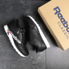 Купить Мужские кроссовки Reebok Classic Leather MU черные с белым