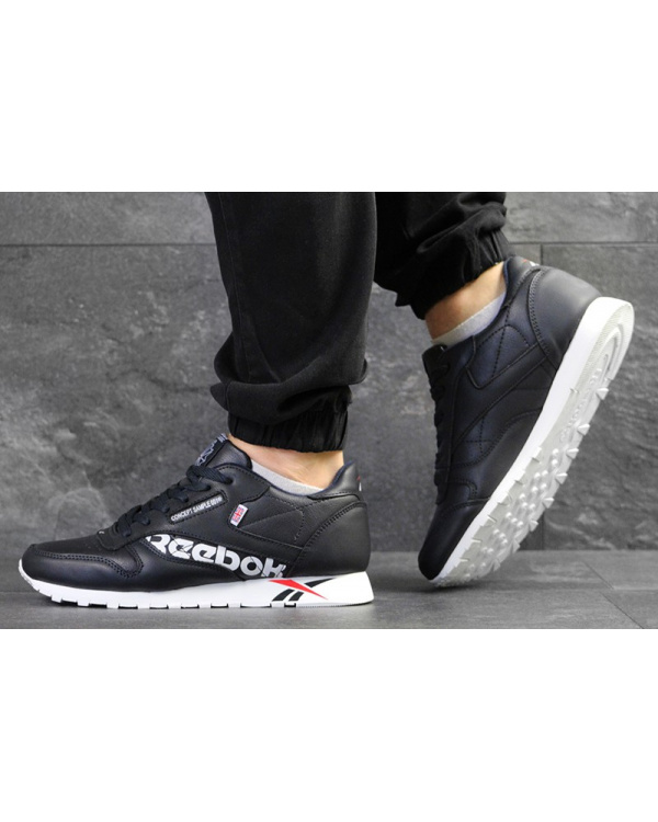 Мужские кроссовки Reebok Classic Leather MU темно-синие