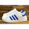 Женские кроссовки Adidas Superstar белые с синим
