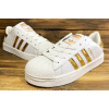 Женские кроссовки Adidas Superstar Iridescent белые с золотым