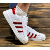 Женские кроссовки Adidas Superstar Iridescent белые с красным