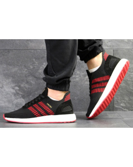 Чоловічі кросівки Adidas Iniki Runner Boost Primeknit чорні з червоним