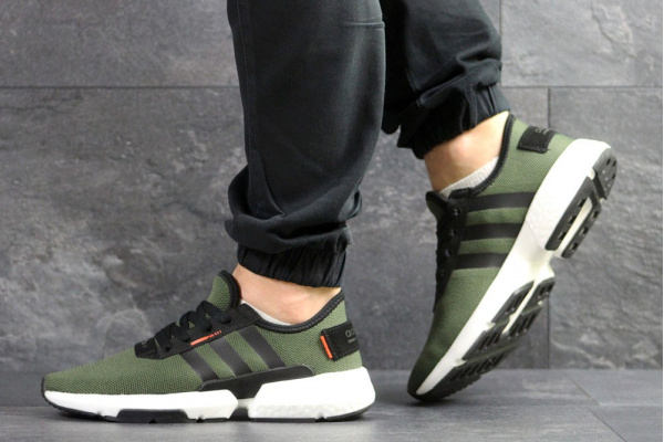 Мужские кроссовки Adidas POD S3.1 зеленые с черным