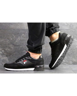 Мужские кроссовки Fila черные с белым
