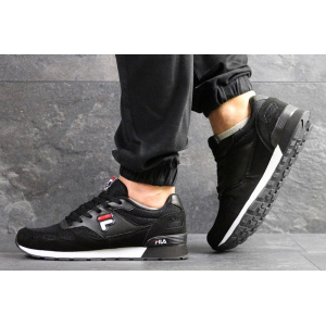 Купить Мужские кроссовки Fila черные с белым