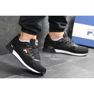 Купить Мужские кроссовки Fila черные с белым в Украине