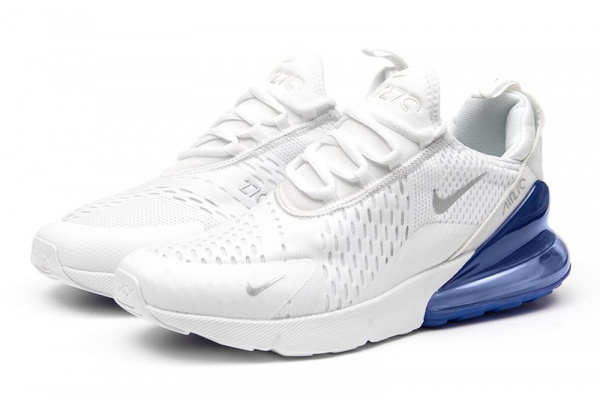 Мужские кроссовки Nike Air Max 270 белые с синим
