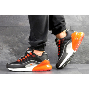 Мужские кроссовки Nike Air Max 95 + Max 270 черные с оранжевым