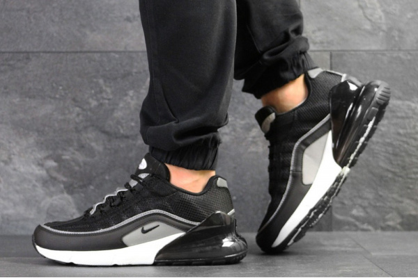 Мужские кроссовки Nike Air Max 95 + Max 270 черные с серым