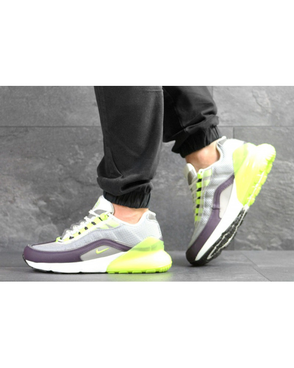 Чоловічі кросівки Nike Air Max 95 + Max 270 сірі с неоновым