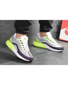 Чоловічі кросівки Nike Air Max 95 + Max 270 сірі с неоновым