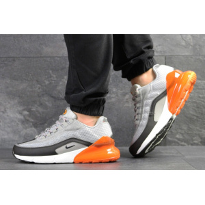 Мужские кроссовки Nike Air Max 95 + Max 270 серые с оранжевым