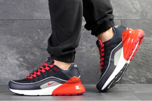 Мужские кроссовки Nike Air Max 95 + Max 270 темно-синие с красным