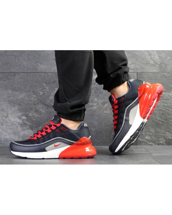 Мужские кроссовки Nike Air Max 95 + Max 270 темно-синие с красным
