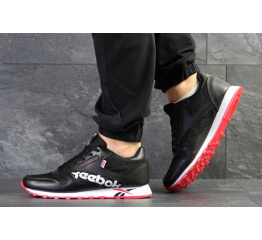 Мужские кроссовки Reebok Classic Leather MU черные с белым и красным